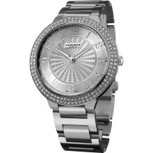 Akribos XXIV Men's Swiss Quartz Swarovski Crystal Stainless Steel Bracelet Watch (Silver-tone)