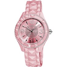 Akribos XXIV Women's Ceramic Pyramid Cutting Quartz Watch (Pink)