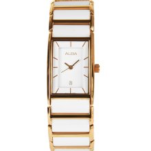 Alba Quartz Ladies Two Tone Ceramic Dress Watch AXT990X1