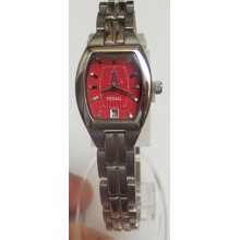 Anaheim La Angels Fossil Watch Womens Three Hand Date Cushion Wristwatch