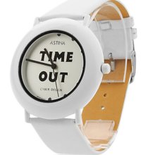 Analog Unisex PU Quartz Wrist Watch 688 (White)
