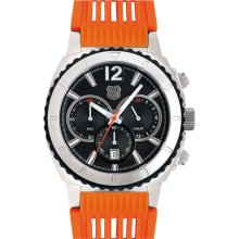 Andrew Marc Watches 'Heritage Scuba' Silicone Strap Watch Orange