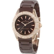 Anne Klein Women's 10-9682RGBN Brown Ceramic Quartz Watch with Brown Dial