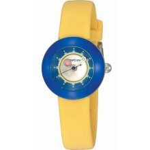 Appetime Womens Lollipop Stainless Watch - Yellow Rubber Strap - Silver Dial - APPSVC010002