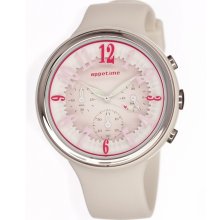Appetime Womens Sweets Chronograph Plastic Watch - White Rubber Strap - White Dial - APPSVD540015