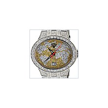 Aqua Master Oval 6.50 ct Diamond Mens Yellow Map Watch