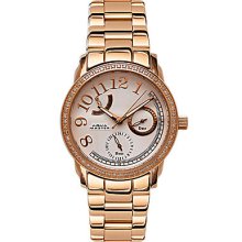 Aqua Master Rose Gold Round 0.60 Ct Diamond Women's Watch White Dial Steel Band