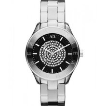 Armani Exchange Ax5157 Silver Stainless Steel 40mm Ladies Watch Fast Ship
