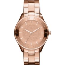 Armani Exchange Ax5160 Rose Gold Tone 40mm Ladies Watch Fast Ship