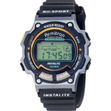 Armitron All Sport Watch, Digital, Silver & Black Case/Black Strap, 1