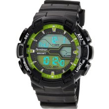 Armitron Menâ€™s Digital Black Strap with Green Accent Sport Watch