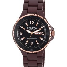 Armitron Round Ceramic Bracelet Watch, 44mm Brown/ Black