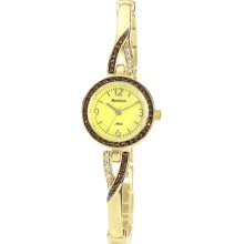 Armitron Womens Crystal Gold-Plated Bangle Watch Gold