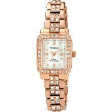 Armitron Women's Rose Gold-Tone Crystal Watch