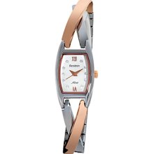 Armitron Womens Two-Tone Rose Gold Crossover Bangle Bracelet Watch Multi