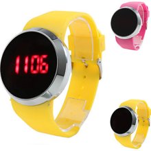 Assorted Colors Men's Silicone Digital Touch LED Wrist Watch