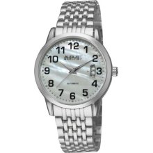 August Steiner As8026ss Stainless Steel Automatic Round Bracelet Mens Watch