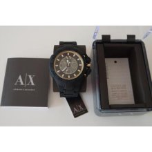 Authentic Armani Exchange Analog Digital Black Silicone Strap Men's Watch Ax1194