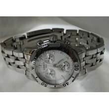 Authentic Tissot T362/462 Men's Chronograph Stainless Pearl Color Back Watch