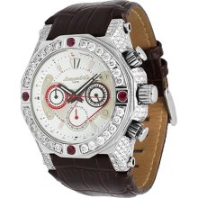 Avianne&Co Octavian Collection Mens Steel Chrono Diamond Ruby Watch