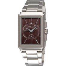 Azzaro Legend Rectangular Chrono Mens Brown Face Retrograde Watch