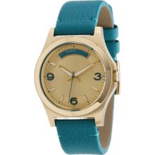 Baby Dave Gold Tone Teal Leather Watch