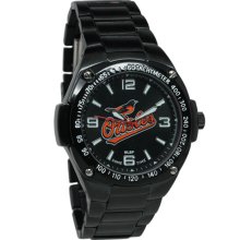 Baltimore Oriole wrist watch : Baltimore Orioles Stainless Steel Warrior Watch - Black