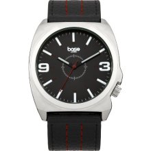 Base London Men's Quartz Watch With Black Dial Analogue Display And Black Plastic Or Pu Strap Ba105