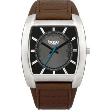 Base London Men's Quartz Watch With Black Dial Analogue Display And Brown Plastic Or Pu Strap Ba103