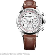 Baume & Mercier Capeland Moa10000 Chronograph White Dial 42mm B&p Ret: $4,350.00
