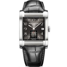 Baume et Mercier Hampton Milleis Black Dial Leather Mens Watch MOA10027