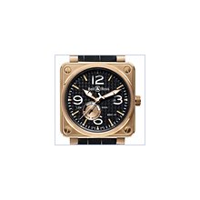 Bell & Ross Aviation BR 01-97 Power Reserve Gold Mens Watch