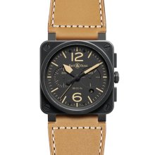 Bell & Ross Men's Black Dial Watch BR0394-heritage
