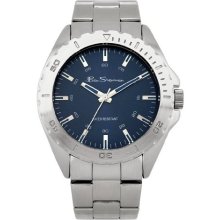 Ben Sherman Men's Quartz Watch With Blue Dial Analogue Display And Silver Stainless Steel Plated Bracelet R959