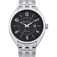 Ben Sherman Men's Quartz Watch With Black Dial Analogue Display And Silver Stainless Steel Bracelet Bs015