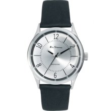 Ben Sherman Men's Silver Dial Leather Strap Watch Black Colour Rrp Â£30