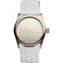 Bench - Ladies White Leather Strap Rose Gold Bezel Watch - Bc0406rswh