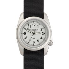 Bertucci A-2S Ventara Mens Watch - Stainless - Black Nylon Strap - White Dial - 11007