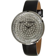 Betsey Johnson Black Pave Dial Watch