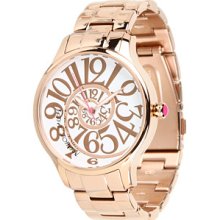 Betsey Johnson Rose Gold Watch with Rose Gold Finish Case and Optical Dial
