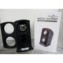 Black 2 Watch Winder For All Automatic Britling Watches Wind Two Watches