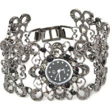 Black Diamond Women Girls' Alloy Quartz Macrame Wrist Watch