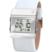 Black Dice Bd-022-04 Gents Digital White Leather Strap Watch