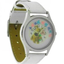 Boofle Bear Ladies Watch White Leatherette Strap Nb90640