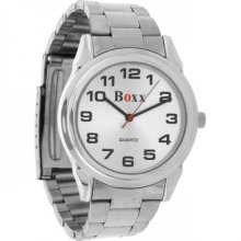 Boxx Mens Watch, Silver Tone Bracelet Strap, M2185