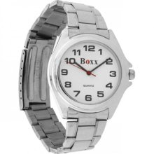 Boxx Mens Watch, Silver Tone Bracelet Strap, M024