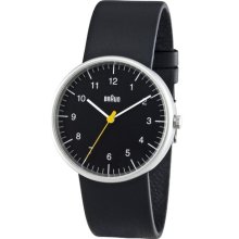 Braun Black Face Black Leather Band Waterproof Classic Mens Analog Wrist Watch