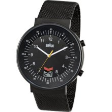 Braun Men's Quartz Watch With Black Dial Analogue Display And Black Stainless Steel Strap Bn0087bkbkmhg