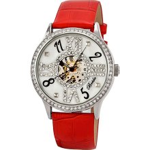 Breda Women's 'Audrey' Mechanical Hand-winding Watch (Red)