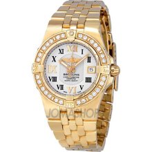 Breitling Chrono Cockpit Automatic Diamond Gold Mens Watch